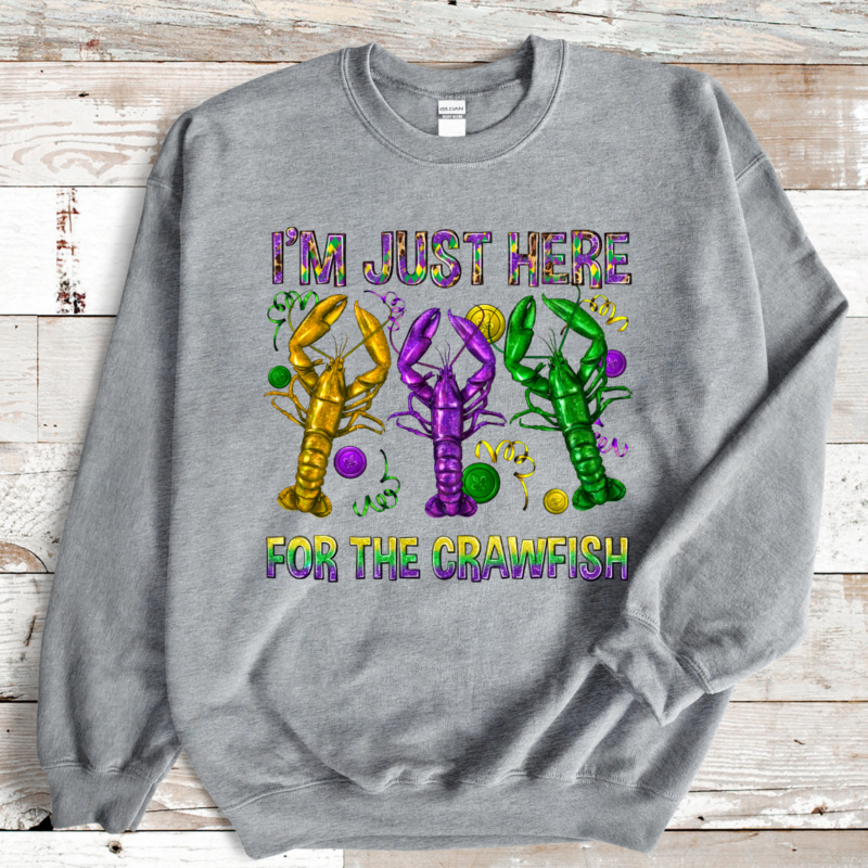I'm just here for the crawfish Mardi Gras Shirt Sweatshirt, Mardi Gras Sweatshirt, Louisiana Mardi Gras Hoodie, Festival Sweatshirt, Madi Gras Outfit - Image 5