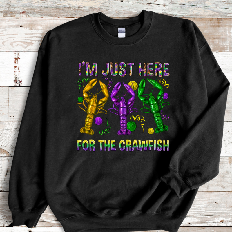 I'm just here for the crawfish Mardi Gras Shirt Sweatshirt, Mardi Gras Sweatshirt, Louisiana Mardi Gras Hoodie, Festival Sweatshirt, Madi Gras Outfit - Image 4