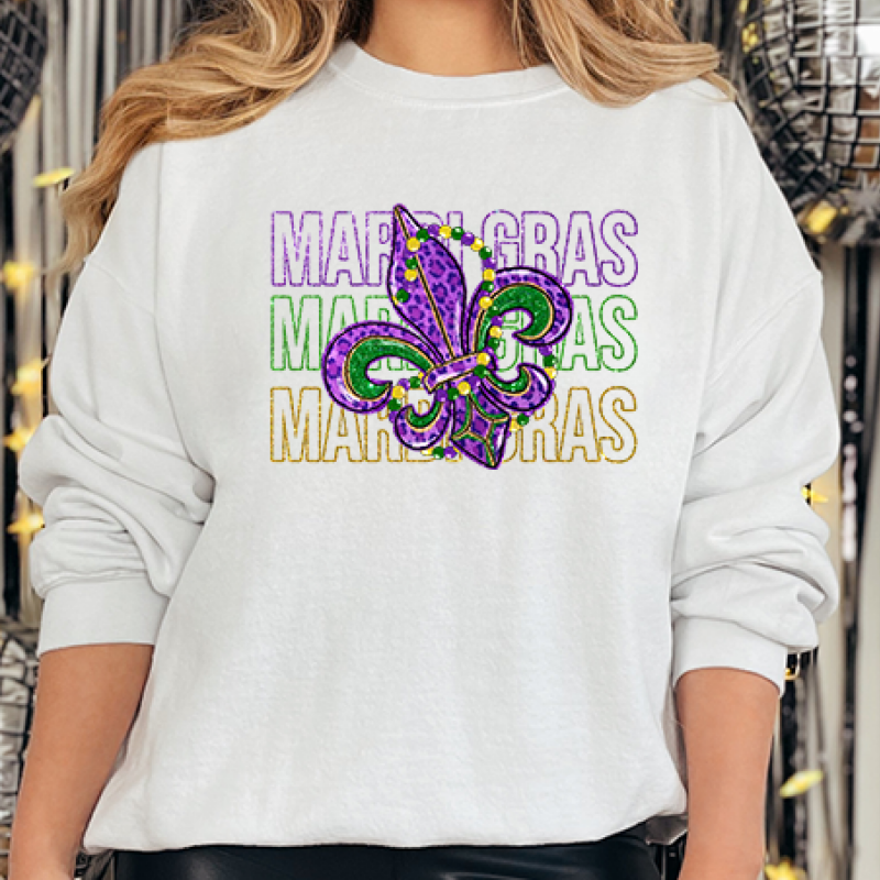 Mardi Gras Fleur De Lis, Mardi Gras Sweatshirt, Louisiana Mardi Gras Hoodie, Festival Sweatshirt, Mardi Gras Outfit