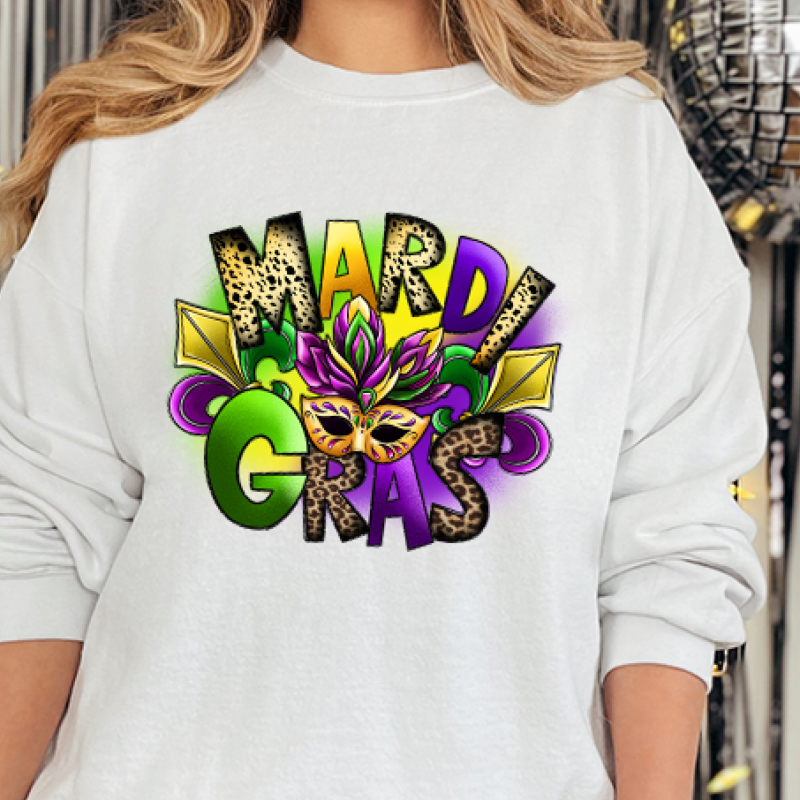 Mardi Gras Mask Shirt Sweatshirt, Mardi Gras Sweatshirt, Louisiana Mardi Gras Hoodie, Festival Sweatshirt, Mardi Gras Outfit, - Image 4