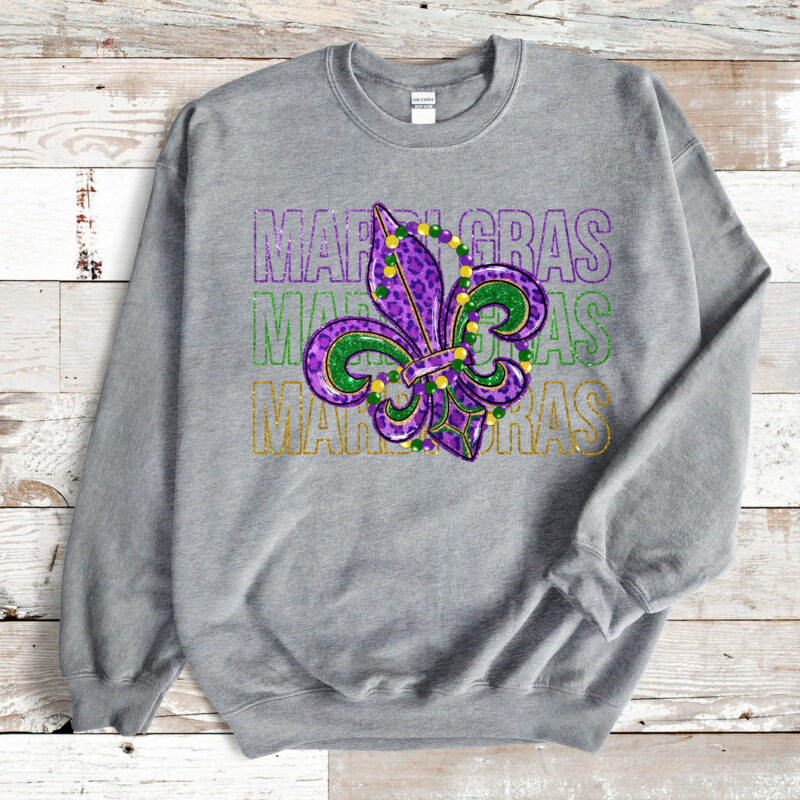 Mardi Gras Fleur De Lis, Mardi Gras Sweatshirt, Louisiana Mardi Gras Hoodie, Festival Sweatshirt, Mardi Gras Outfit - Image 4