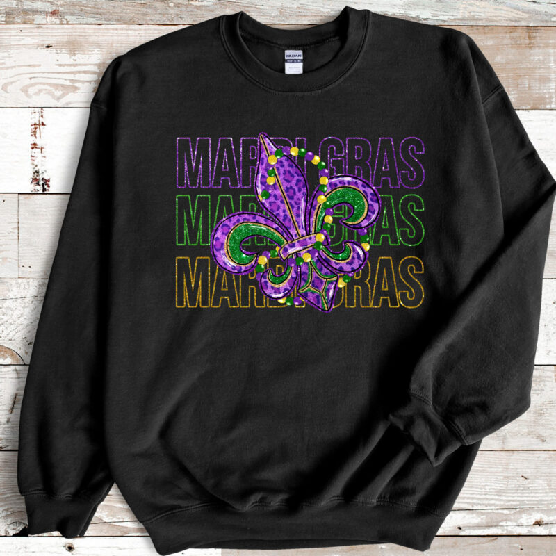 Mardi Gras Fleur De Lis, Mardi Gras Sweatshirt, Louisiana Mardi Gras Hoodie, Festival Sweatshirt, Mardi Gras Outfit - Image 5