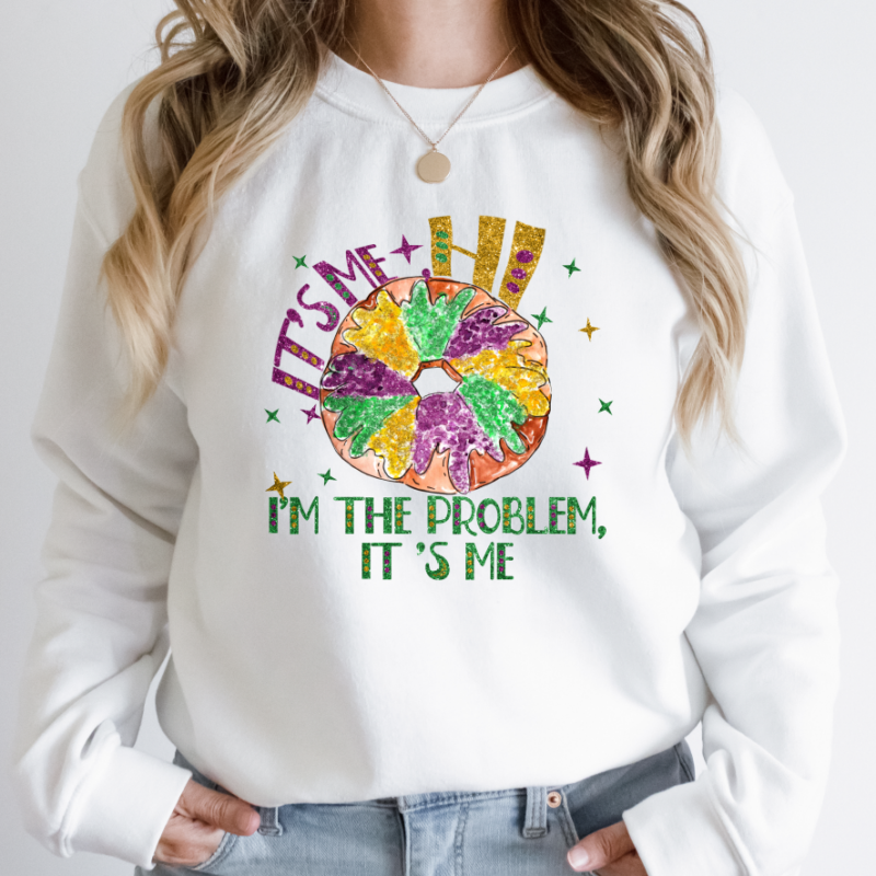 Mardi Gras King Cake Shirt, Mardi Gras Sweatshirt, NOLA Parade Sweater, Louisiana New Orleans Purple Green and Gold Shirt, NOLA Parade Gift - Image 4
