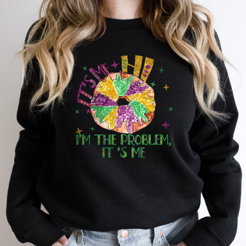 Mardi Gras King Cake Shirt, Mardi Gras Sweatshirt, NOLA Parade Sweater, Louisiana New Orleans Purple Green and Gold Shirt, NOLA Parade Gift - Image 5
