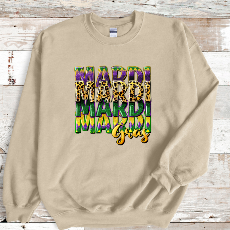 Mardi Mardi Mardi Gras Shirt, Mardi Gras Sweatshirt, NOLA Parade Sweater, Louisiana New Orleans Purple Green and Gold Shirt, NOLA Parade Gift - Image 4