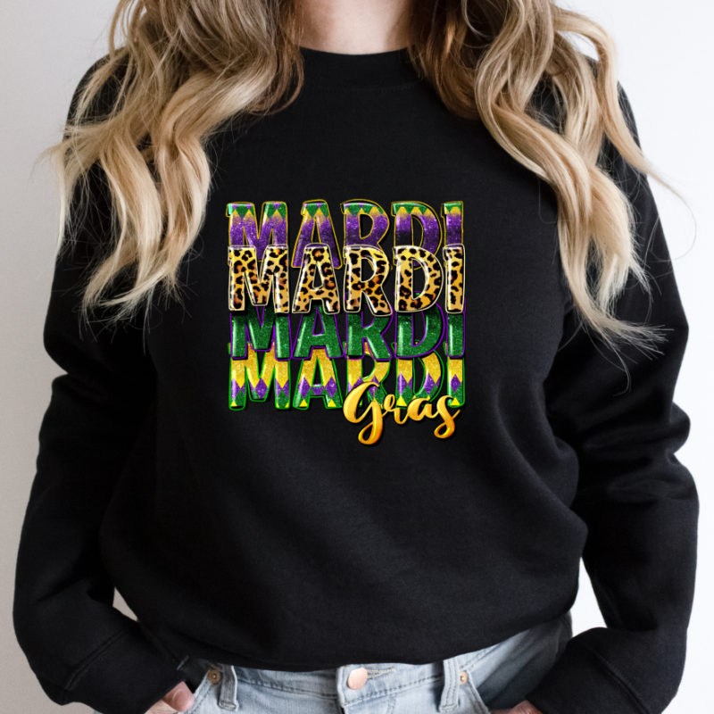 Mardi Mardi Mardi Gras Shirt, Mardi Gras Sweatshirt, NOLA Parade Sweater, Louisiana New Orleans Purple Green and Gold Shirt, NOLA Parade Gift - Image 6