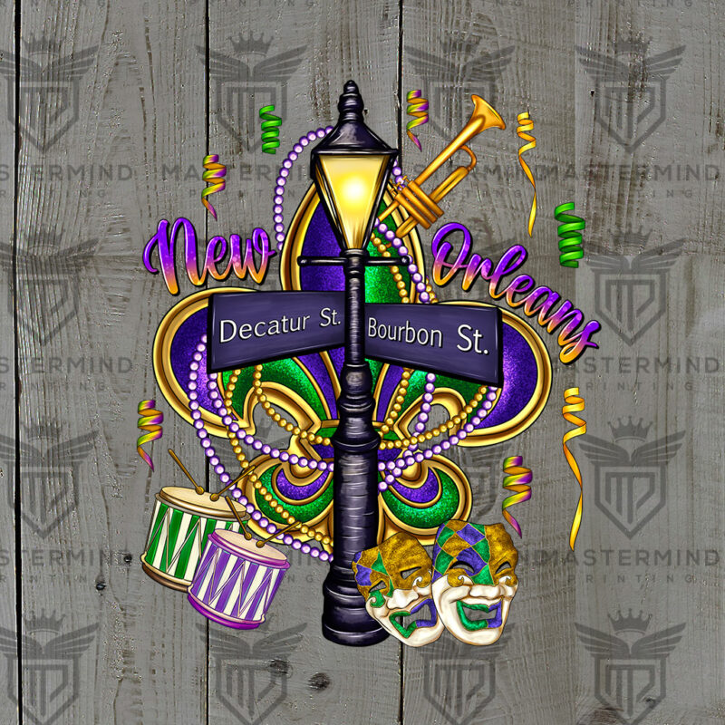 Burbon Mardi Gras DTF Transfer