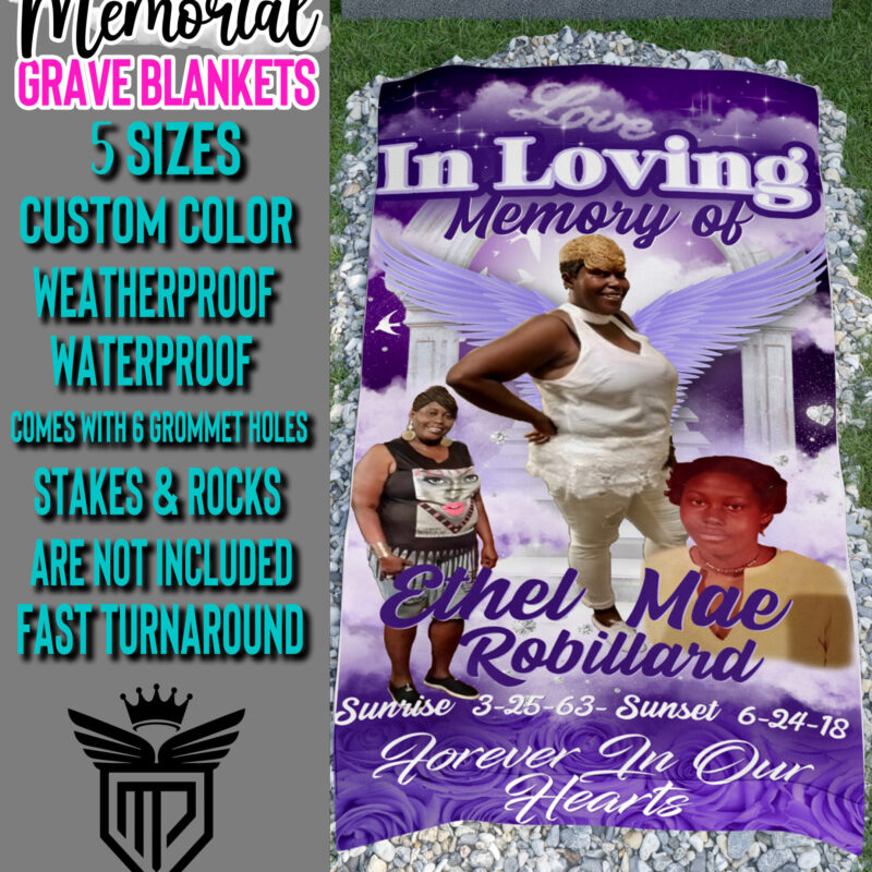 Purple Custom Grave Blanket