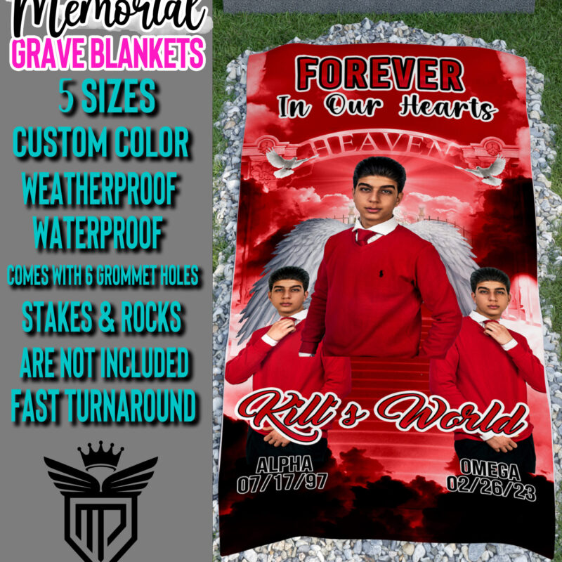 Red Custom Grave Blanket