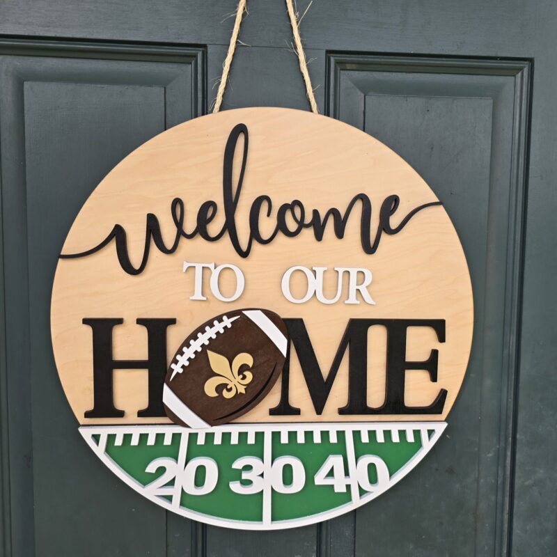 Football Themed Welcome Sign for Front Door - Image 4