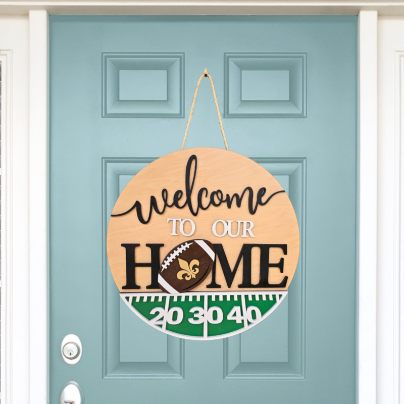 Football Themed Welcome Sign for Front Door