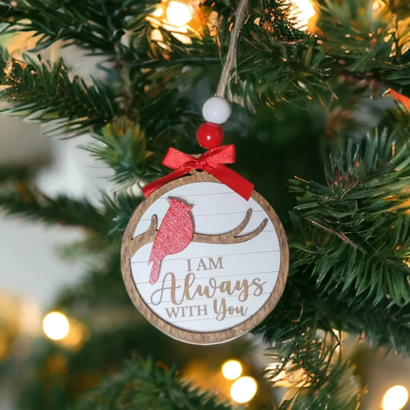 Memorial Red Cardinal Christmas Ornament, Sympathy Gift For Loss, Funeral Gift, Cardinal Memorial Ornament