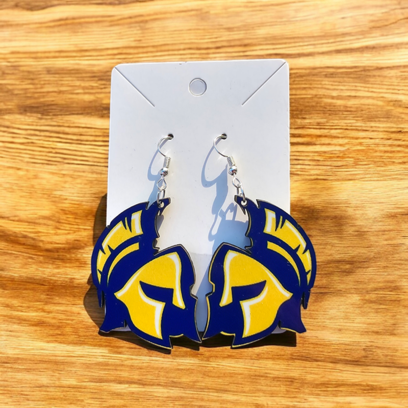 Spartan Mascot Earrings