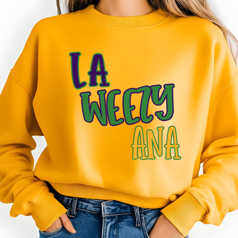 LaWeezyAna Shirt, Mardi Gras Sweatshirt, NOLA Parade Sweater, Louisiana New Orleans Purple Green and Gold Shirt, NOLA Parade Gift (Copy)
