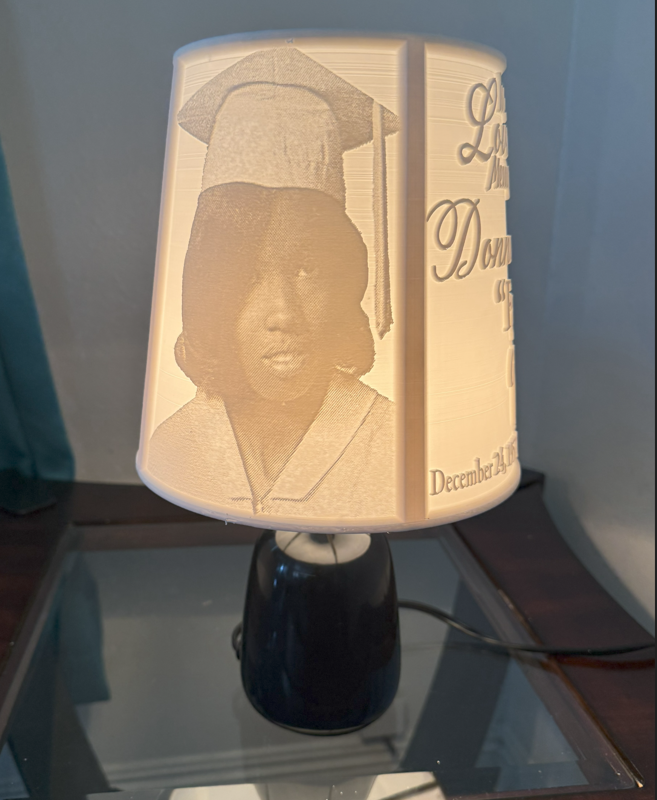 Alternative view of 3D Printed Lamp