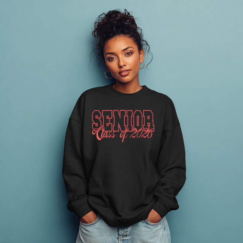 Class of 2026 Bow Glitter Sweatshirt
