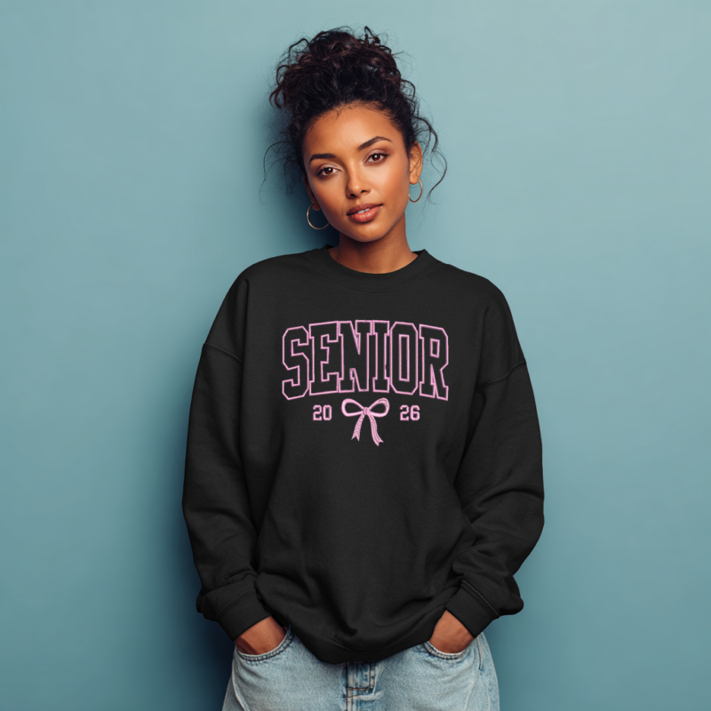 Senior 2026 Bow Glitter Sweatshirt