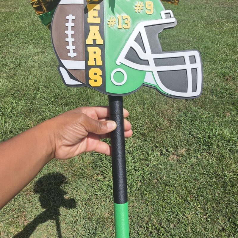 Custom Football Spirit Stick | Personalized Team Helmet |Pom Pom Fan Stick
