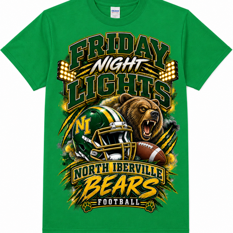 Friday Night Lights School Spirit Football Shirt | Custom Team Spirit Tee | Football Fan Shirt - Image 3