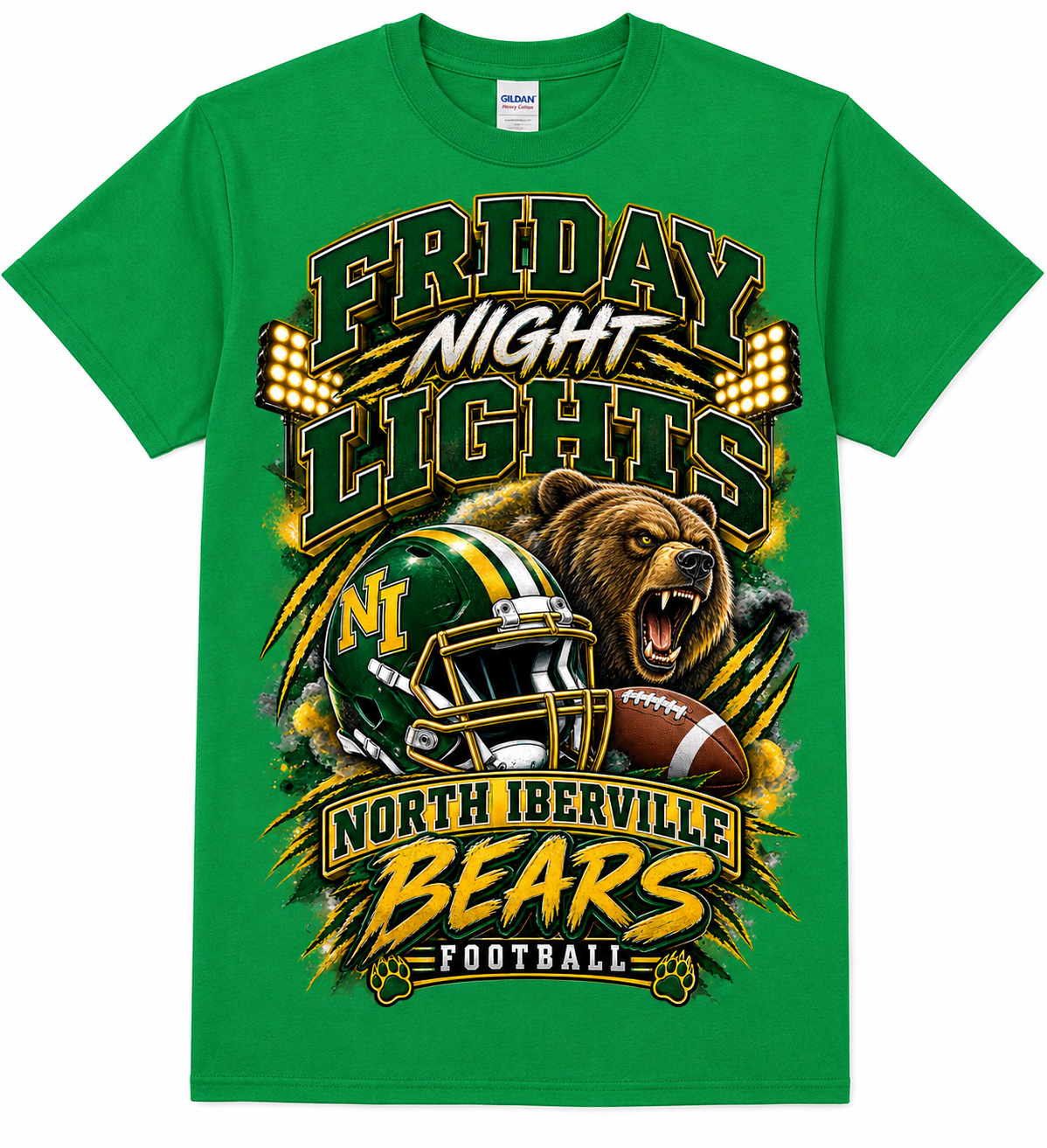Friday Night Lights School Spirit Football Shirt | Custom Team Spirit Tee | Football Fan Shirt - Image 3