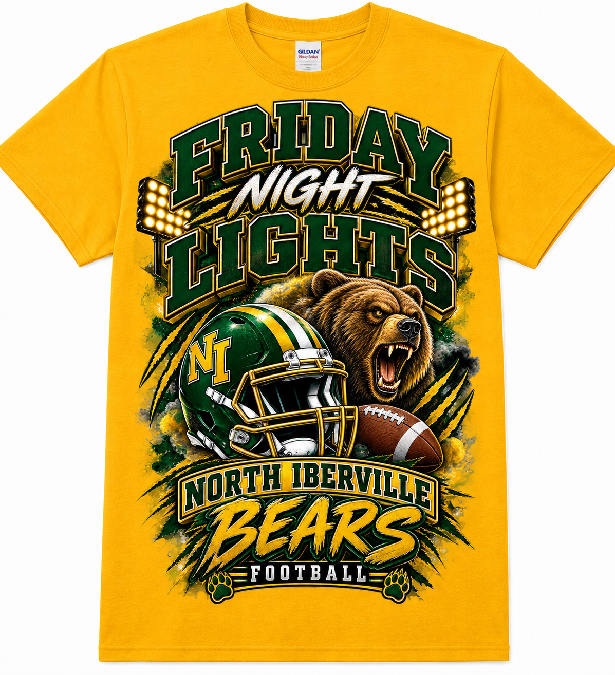 Friday Night Lights School Spirit Football Shirt | Custom Team Spirit Tee | Football Fan Shirt - Image 2