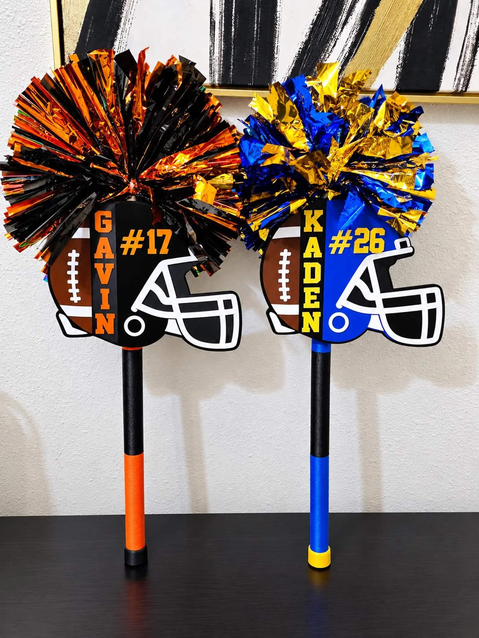 Custom Football Spirit Stick | Personalized Team Helmet |Pom Pom Fan Stick - Image 2