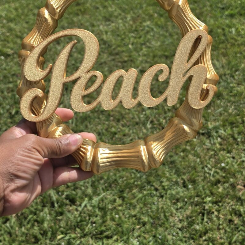 Personalized Bamboo Name Hoop Earrings Door Hanger – Custom Oversized Statement Earrings