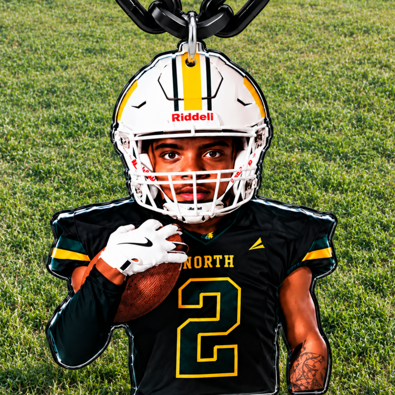 Custom Football Player Hype Chain | Personalized Photo Sports Chain